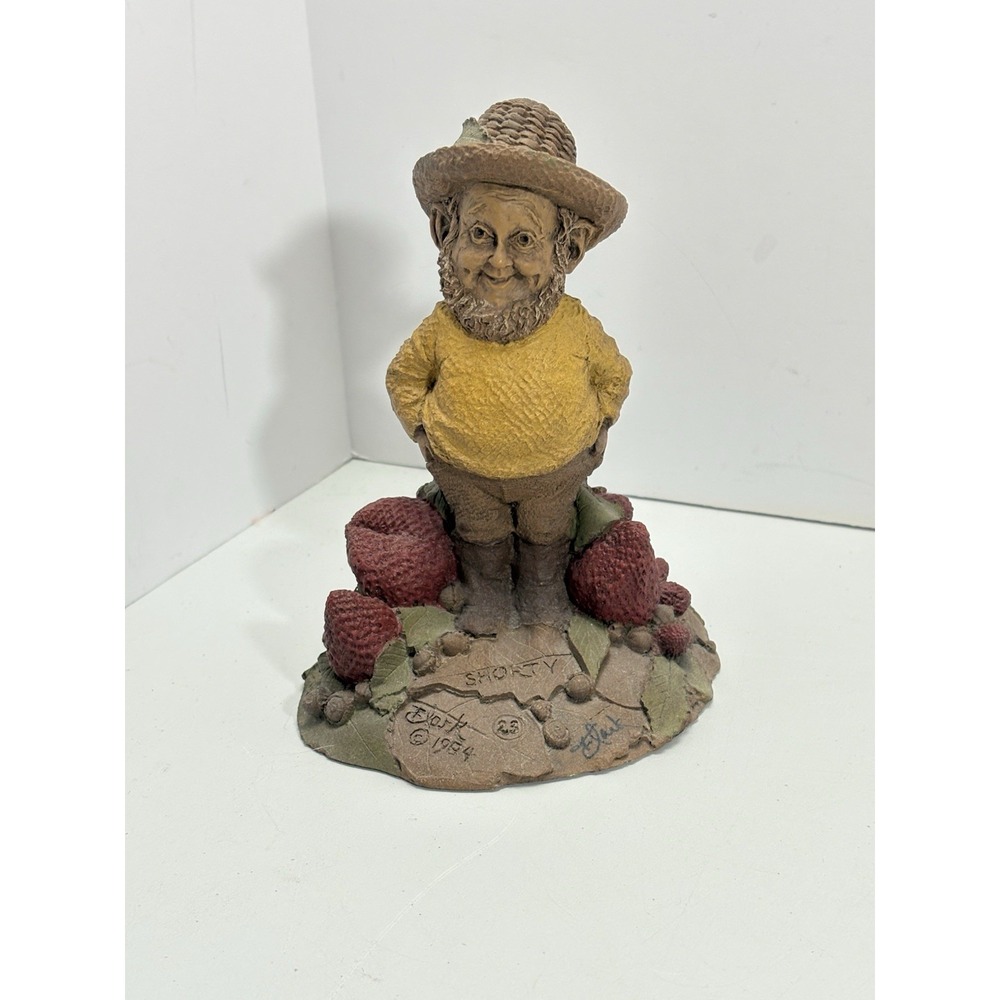 1984 TOM CLARK - SHORTY IN STRAWBERRY PATCH GNOME FIGURINE‎ - 6.5" SIGNED #23